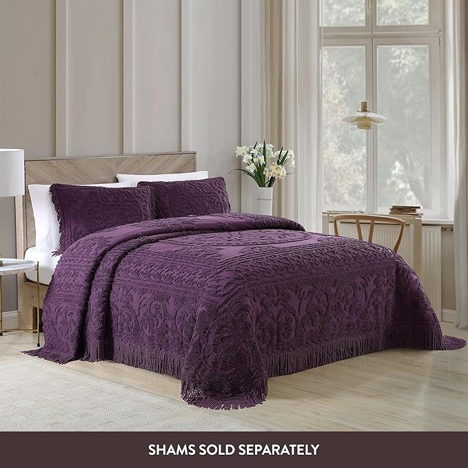 Beatrice Home Fashions Medallion Chenille Bedspread - Image 3