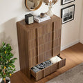 AMERLIFE Fluted 5 Drawer Dresser, Rounded Corners & Anti-Tip, Wood Drawer by AMERLIFE