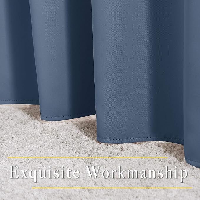 NICETOWN Stone Blue Curtains 84 inch Length 2 Panels, Grommet Thermal Insulated - Image 6