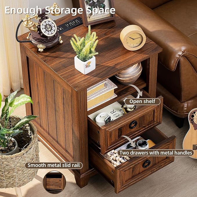 18" Farmhouse Night Stands Set of 2 - Image 4
