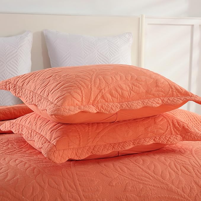 MarCielo 3-Piece 100% Cotton Oversized Bedspread Lightweight Quilt Coverlet - Image 4
