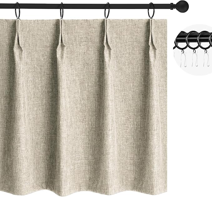 Wdfour30x36 Inch Pinch Pleated Blackout Cafe Curtains by WdFour