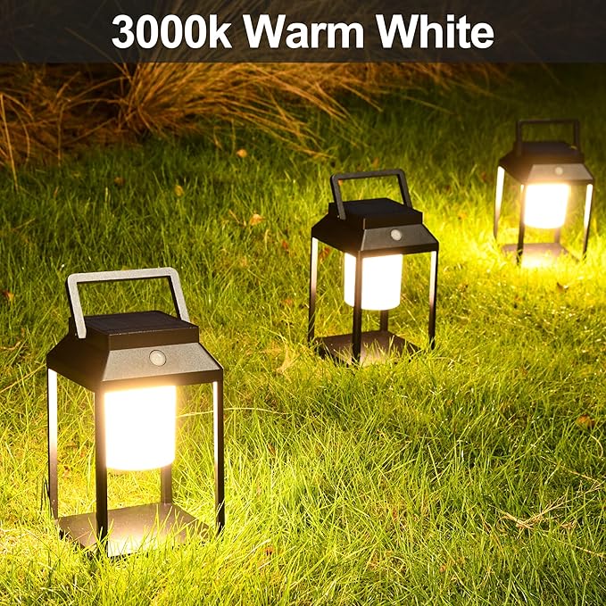 Solar Outdoor Lantern Aluminum LED Portable Rechargeable Table Lamp 35W 3000K - Image 3