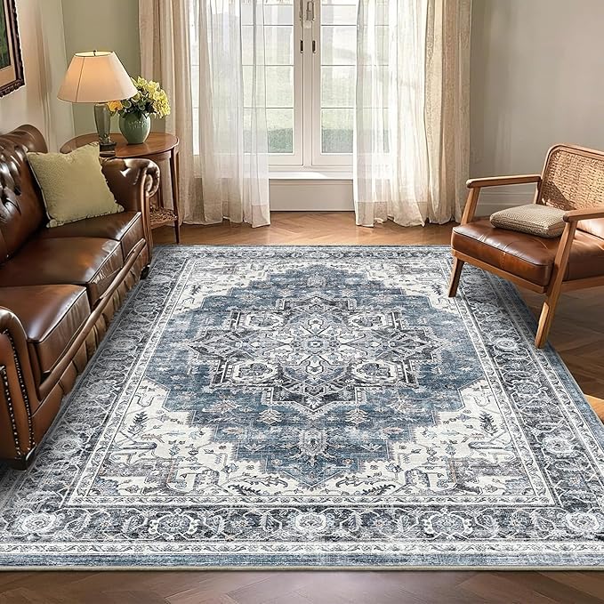 6x9 Area Rugs for Living Room Ultra-Soft Washable Rug Vintage Distressed Boho - Image 2