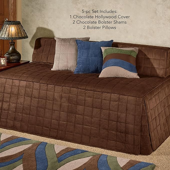 Camden Luxury Bedding | Neutral Chocolate Brown Color | Fitted Hollywood Daybed - Image 2