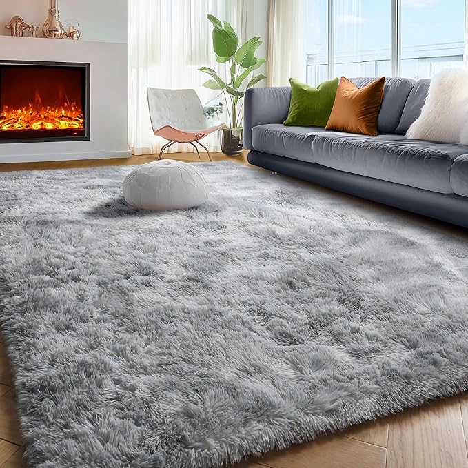 PAGISOFE Abstract Shaggy Machine Washable Area Rug 4' x 6' Plush Soft Fluffy - Image 3
