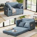 51" Loveseat Sleeper Sofa Bed, Chenille Convertible Floor Sofa Bed by kakuboohi