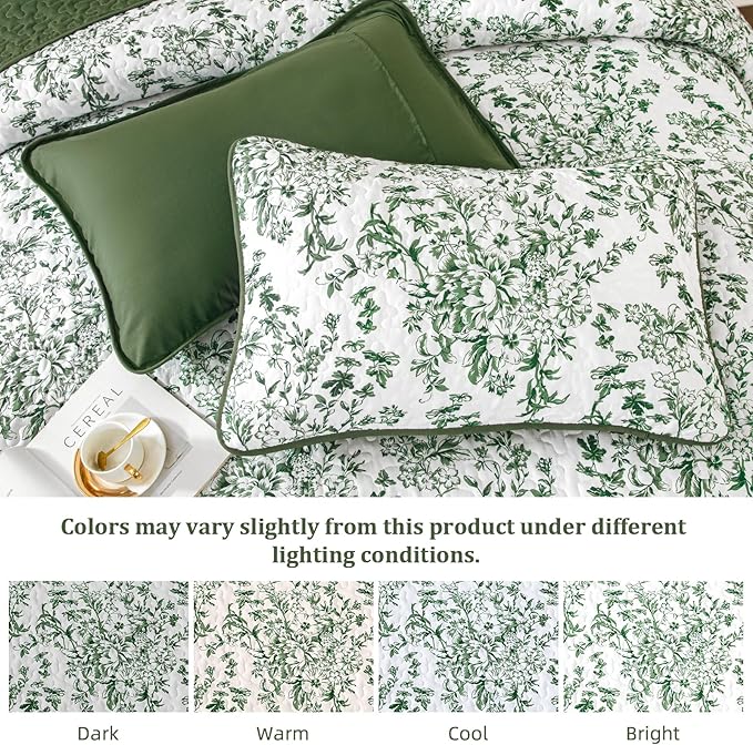 WONGS BEDDING Quilt Queen Size, Botanical Quilts - Image 5