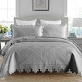 MarCielo 3-Piece 100% Cotton Oversized Bedspread Lightweight Quilt Coverlet by MarCielo