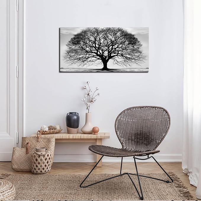 Prepeyssee Tree of Life Wall Art Large Artwork Black and White Wall Art Modern - Image 6