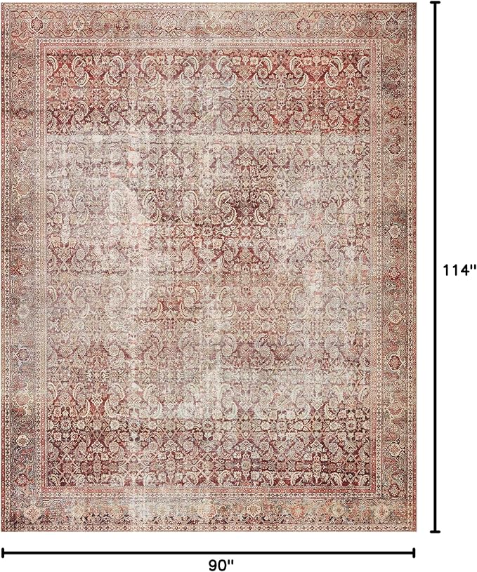 Loloi Layla Collection LAY-11 Cinnamon/Sage 7'-6" x 9'-6" .13" Thick Area Rug - Image 2