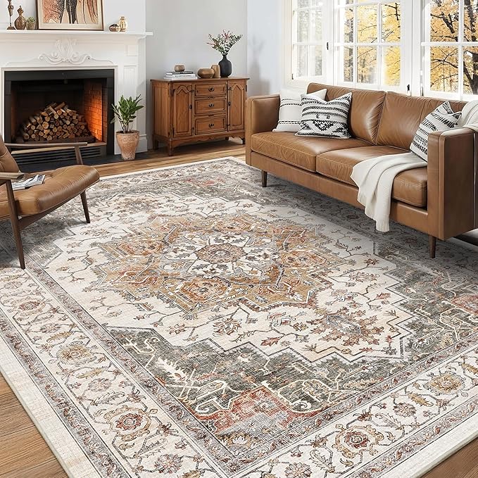 5x7 Area Rugs for Living Room Ultra-Soft Washable Rug Vintage Distressed Boho by NakedCloud