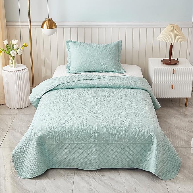 MarCielo 3-Piece 100% Cotton Oversized Bedspread Lightweight Quilt Coverlet - Image 8