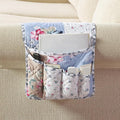 Brilliant Sunshine Pink and Blue Roses Toile Couch Armrest 5 Pockets Organizer by BrilliantSunshine