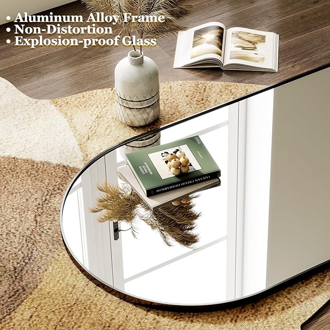 HARRITPURE 64"x21" Arched Full Length Mirror Free Standing Leaning Wall-Mounted - Image 5