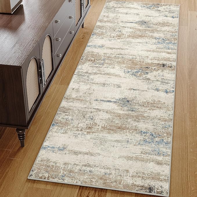 2x6 Runner Rug Hallway Kitchen Washable Abstract Neutral Modern Small Long - Image 4