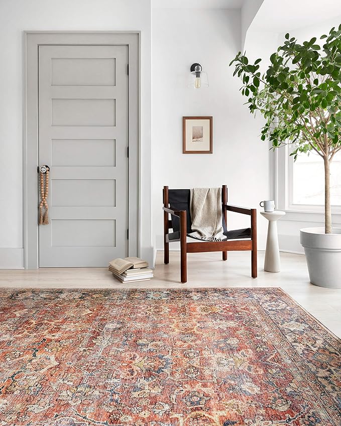 Loloi Layla Collection LAY-02 Spice/Marine 7'-6" x 9'-6" .13" Thick Area Rug - Image 4