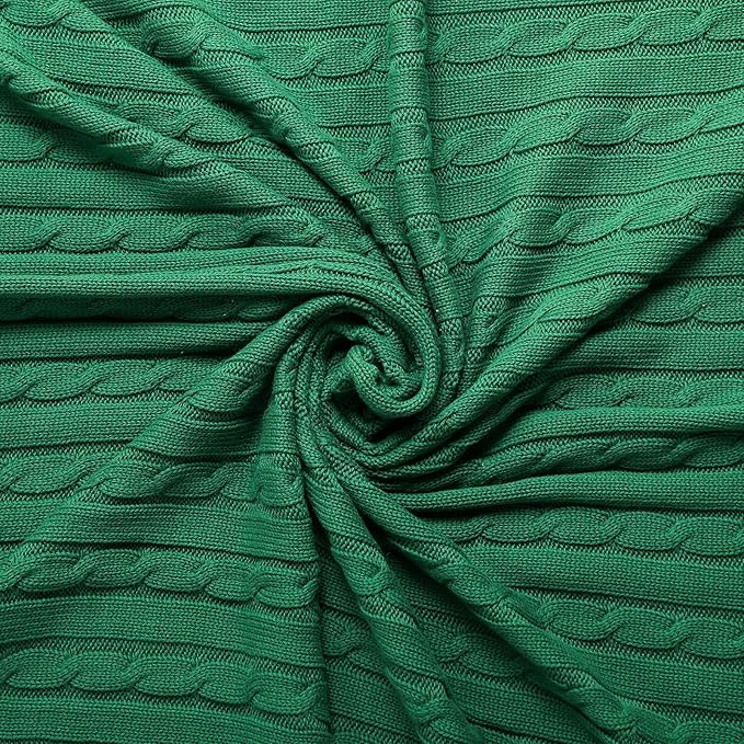 100% Cotton Cable-Knit Throw Blanket: 60" x 70", Ultra Soft, Breathable - Image 7
