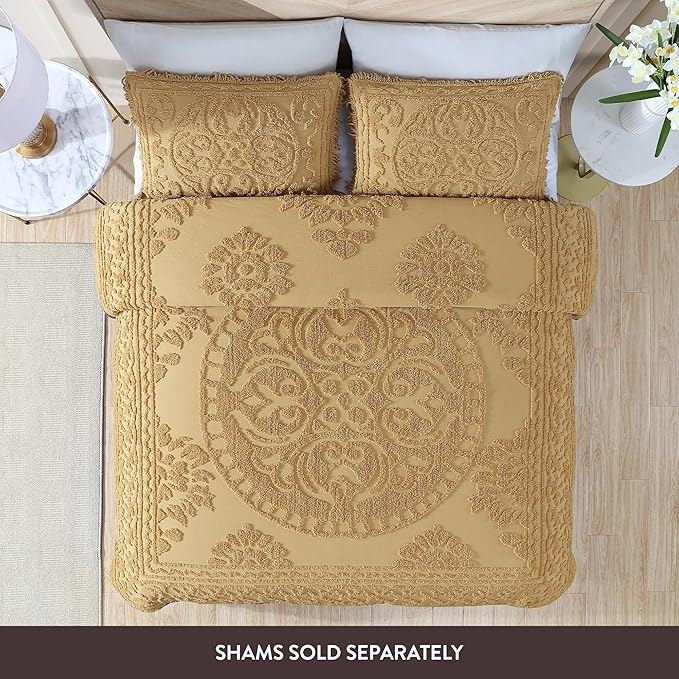 Beatrice Home Fashions Medallion Chenille Bedspread - Image 2