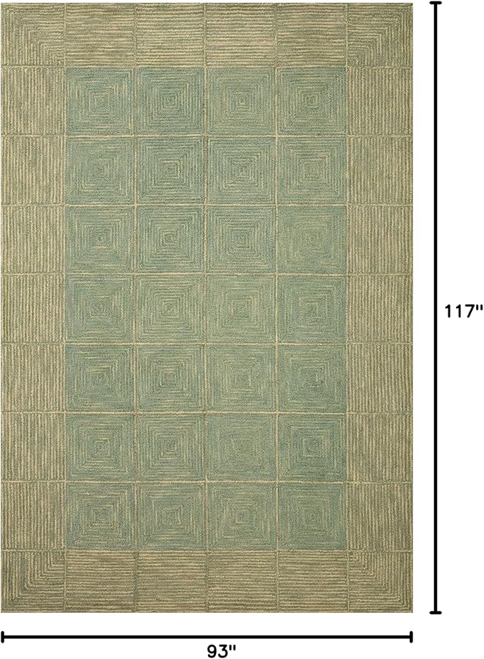 Loloi Chris Loves Julia Francis Collection FRA-02 Green/Natural 7'-9" x 9'-9" - Image 2