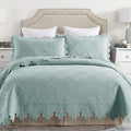 MarCielo 3-Piece 100% Cotton Oversized Bedspread Lightweight Quilt Coverlet by MarCielo