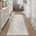 2x6 Grey Runner Rug Hallway Non Slip Kitchen Vintage Distressed Long Carpet by PureCozy