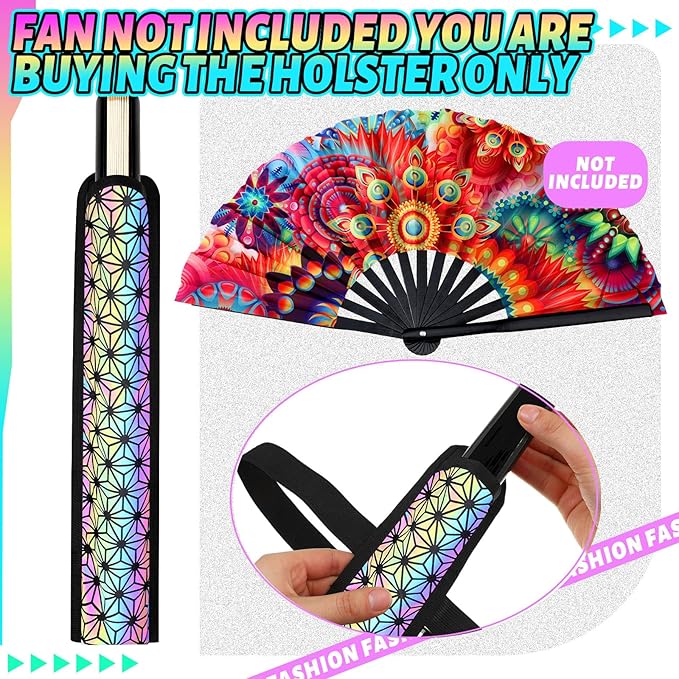 Summer Rave Fan Thigh Holster Rave Fan Holder Folding Hand Pouch Foldable - Image 3