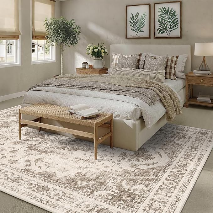 8x10 Vintage Washable Area Rugs Boho Medallion Large Distressed Retro Accent - Image 4
