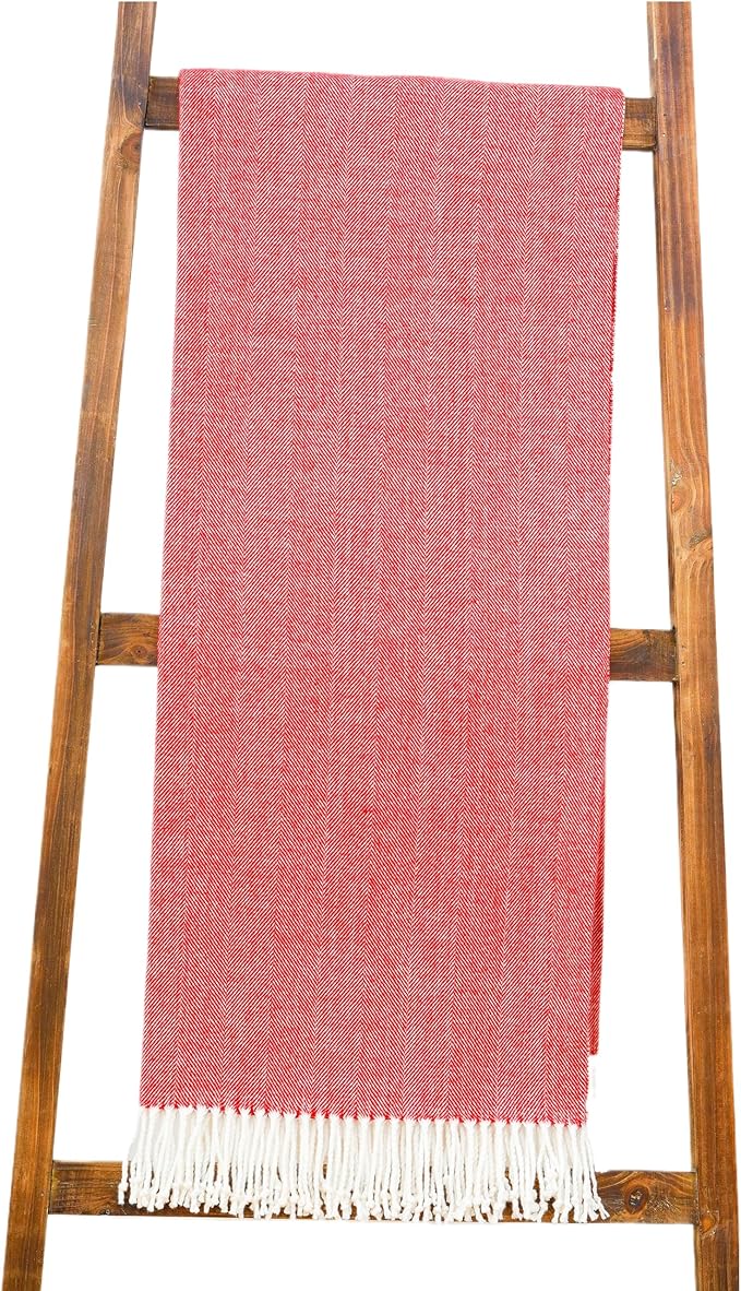Alashan Cashmere Cotton Acrylic Adirondack Herringbone Woven Throw by Alashan