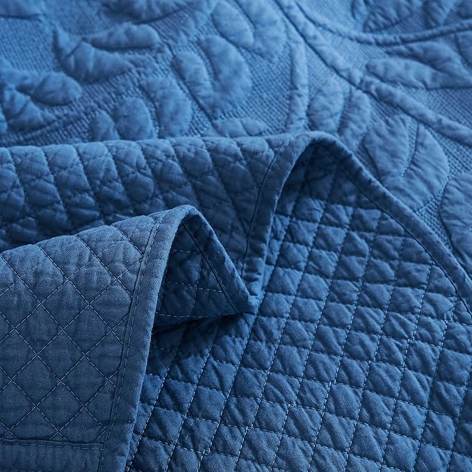 MarCielo 3-Piece 100% Cotton Oversized Bedspread Lightweight Quilt Coverlet - Image 7
