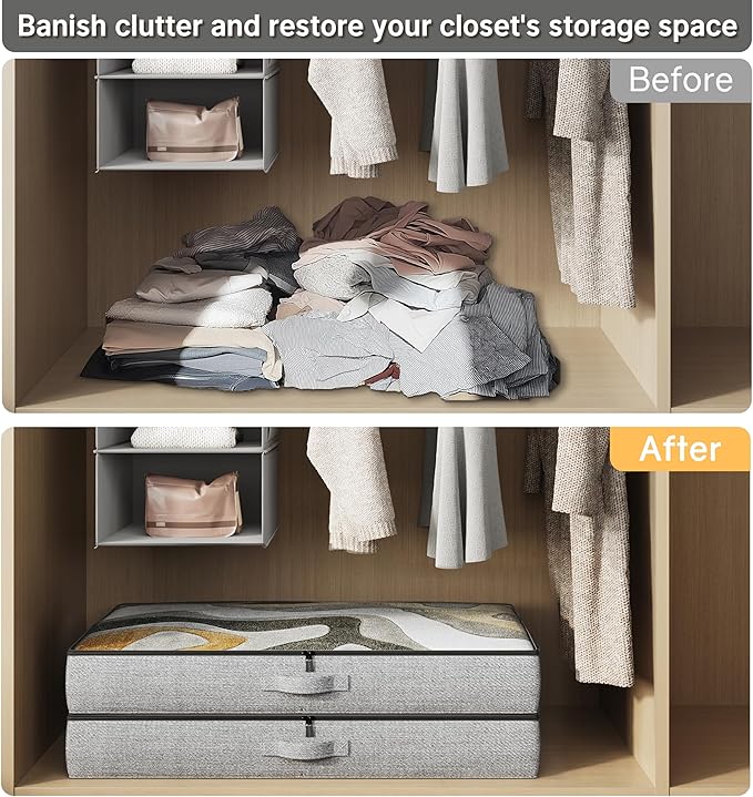 2-Pack Under Bed Storage Containers, 4.5 Inches Tall Low Profile Underbed - Image 4