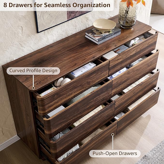 ACCOHOHO 8 Drawer Dresser for Bedroom, 52 Inch Wide Modern Chest of Drawers - Image 4