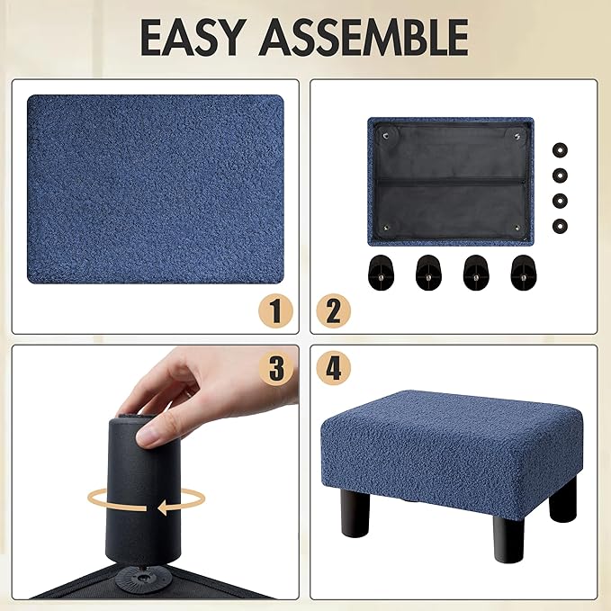 BRIAN & DANY Small Foot Stool Ottoman, Footstool - Image 3
