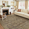 6x9 Vintage Area Rug Brown Washable Living Room Large Non Slip Carpet Bedroom by PureCozy
