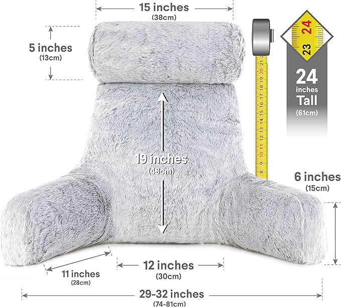 Husband Pillow Medium Rare Baby Arctic Grey Wolf Backrest, 2-Tone Reversible - Image 3