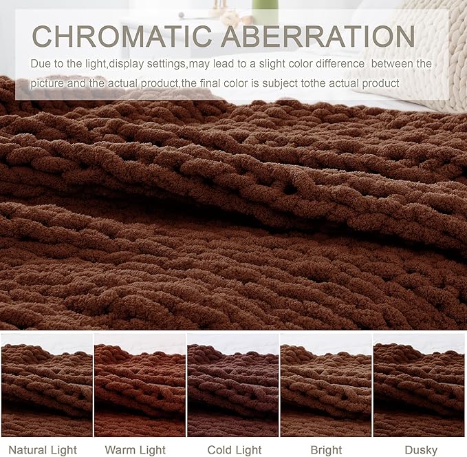 Chunky Knit Throw Blanket 50"X 60", 100% Handmade - Image 6