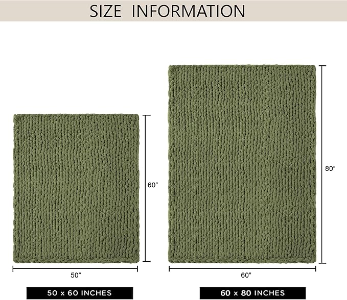 Chunky Knit Throw Blanket 60"X 80", 100% Handmade - Image 3