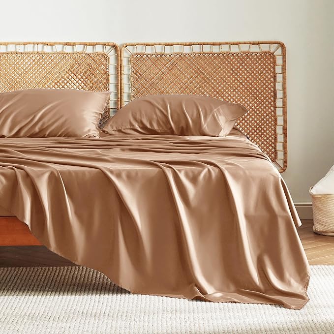 Bedsure Queen Sheet Set, Rayon Derived from Bamboo, Cooling Sheets, Breathable - Image 5
