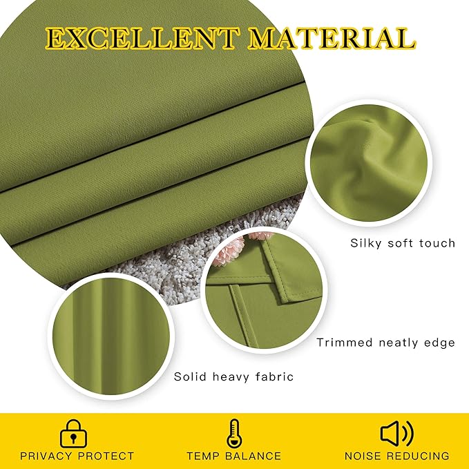 NICETOWN Fresh Green Blackout Curtains - Image 4