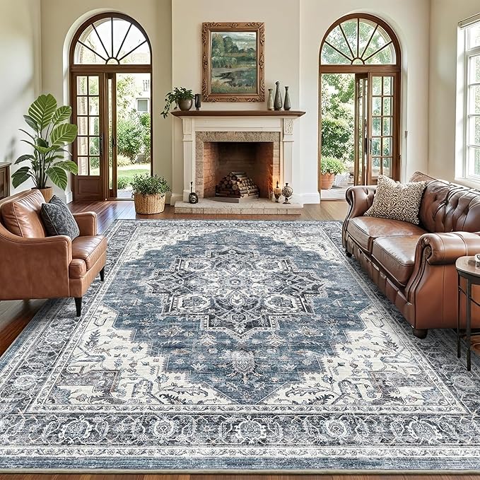 8x10 Area Rugs for Living Room Ultra-Soft Washable Rug Vintage Distressed Boho - Image 2