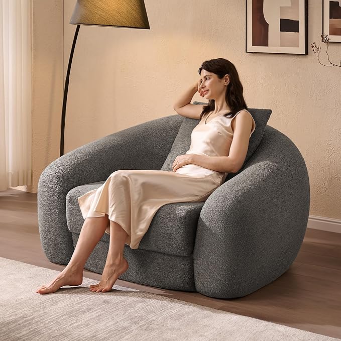 SICOTAS 49.9" Curved Convertible Sofa Couch Bed - Image 7