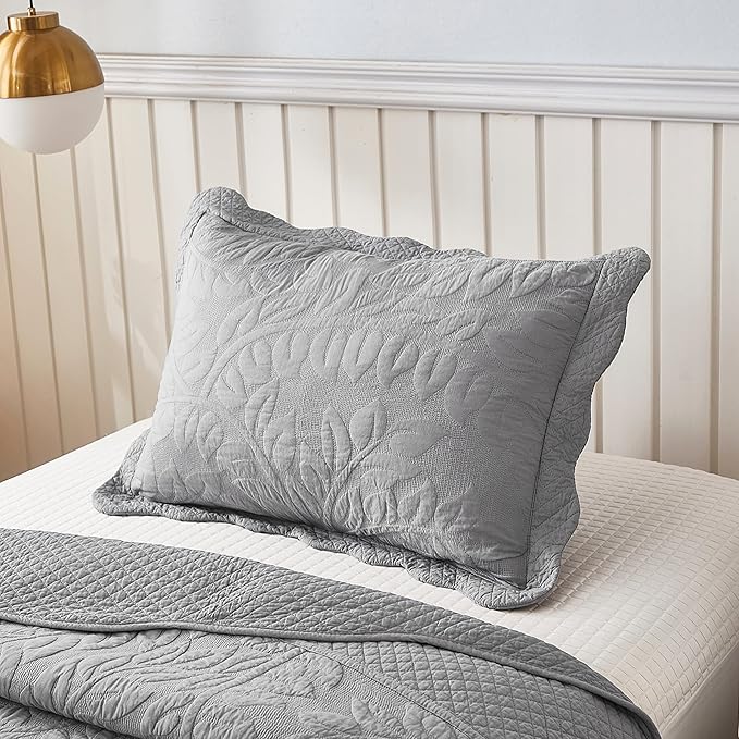 MarCielo 3-Piece 100% Cotton Oversized Bedspread Lightweight Quilt Coverlet - Image 5