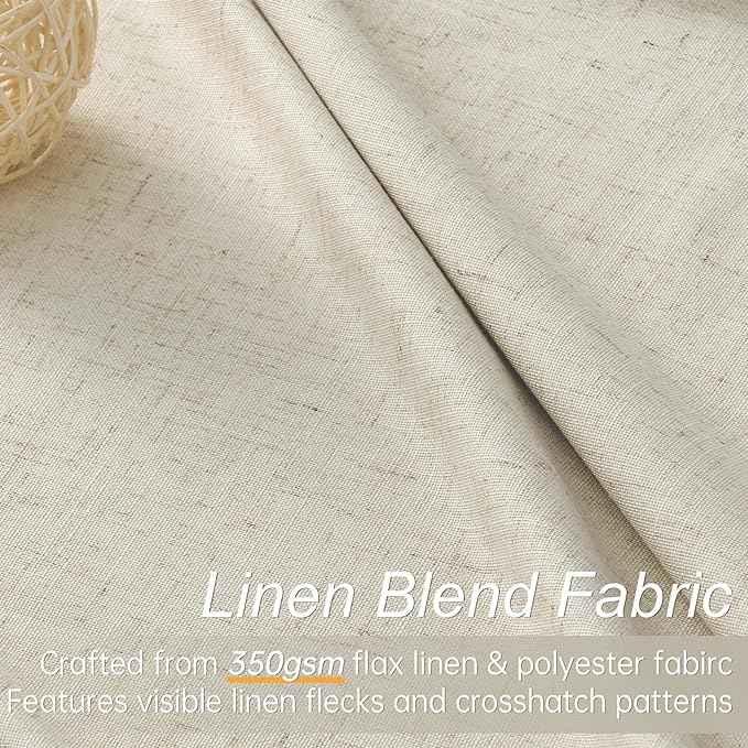 Topfinel Beige Curtains 96 Inch Long, Cream Pinch Pleated 100% Blackout Thermal - Image 5