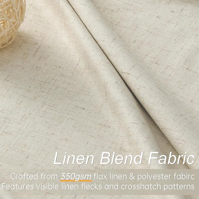 Topfinel Beige Blackout Curtains & Drapes 84 Inch Length, Cream Pinch Pleat - Image 4