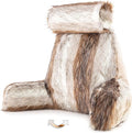 Husband Pillow Medium Rare Baby Coyote Fabulous Faux Fur Backrest, Two-Tone by HusbandPillow