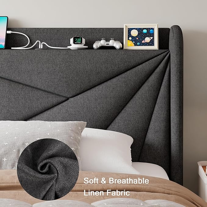 Twin Size Upholstered Bed Frame - Image 5