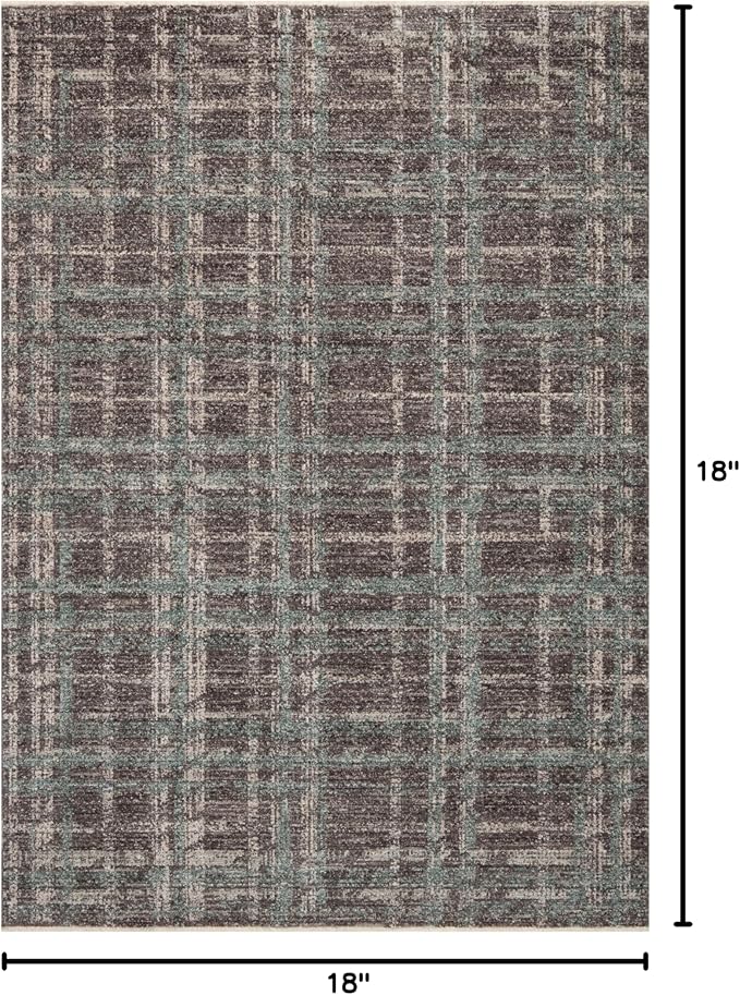 Loloi Angela Rose Ember Collection EMB-08 Espresso/Multi 18" x 18" Sample Rug - Image 2