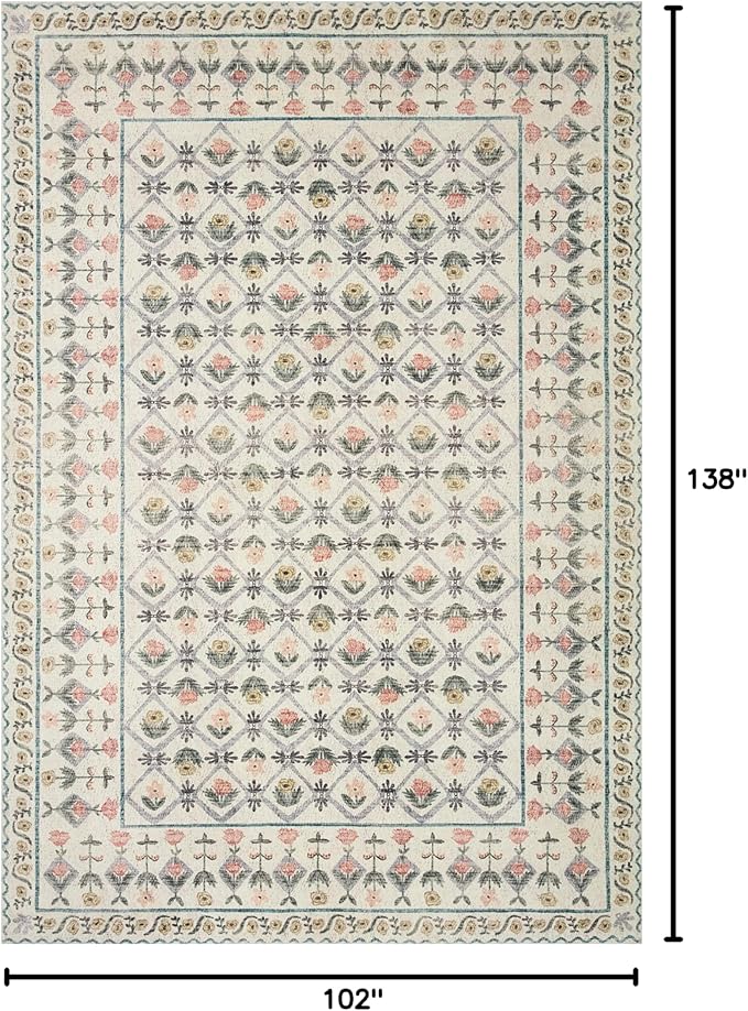 Loloi Rifle Paper Co. Eden Collection EDE-03 Lattice Ivory 8'-6" x 11'-6" Area - Image 2