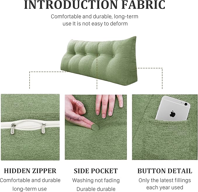 homecozy Wedge Headboard Pillow Dorm Room Reading Pillow Back Support - Image 7