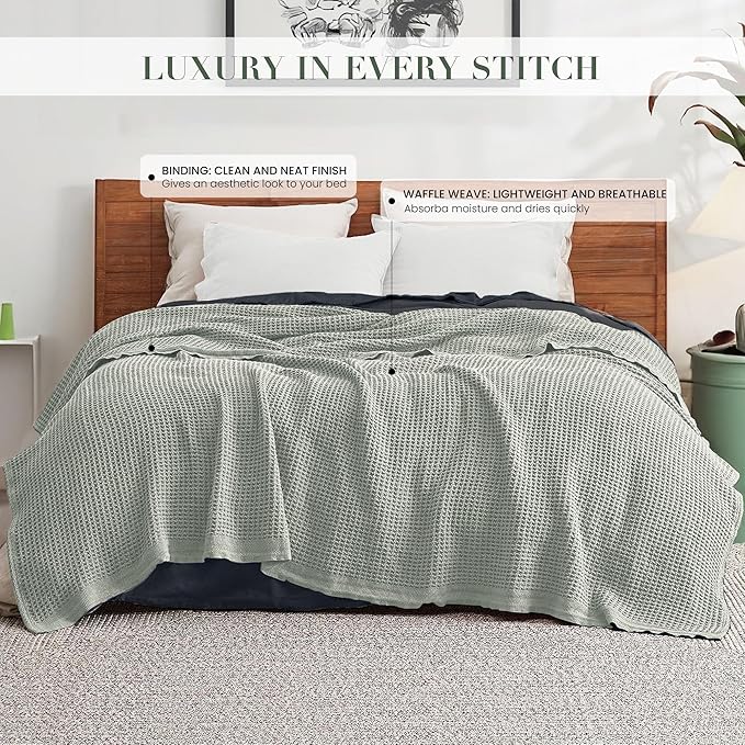 Salt Earth 100% Cotton Throw Blanket, Outdoor & Cozy Couch, Modern & Cozy Bed - Image 2